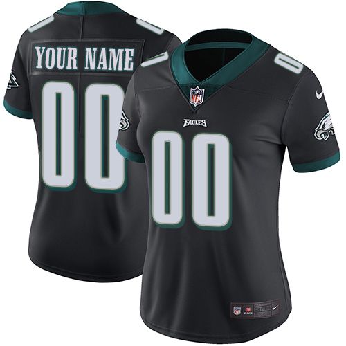 2019 NFL Women Nike Philadelphia Eagles Alternate Black Customized Vapor jersey->customized nfl jersey->Custom Jersey
